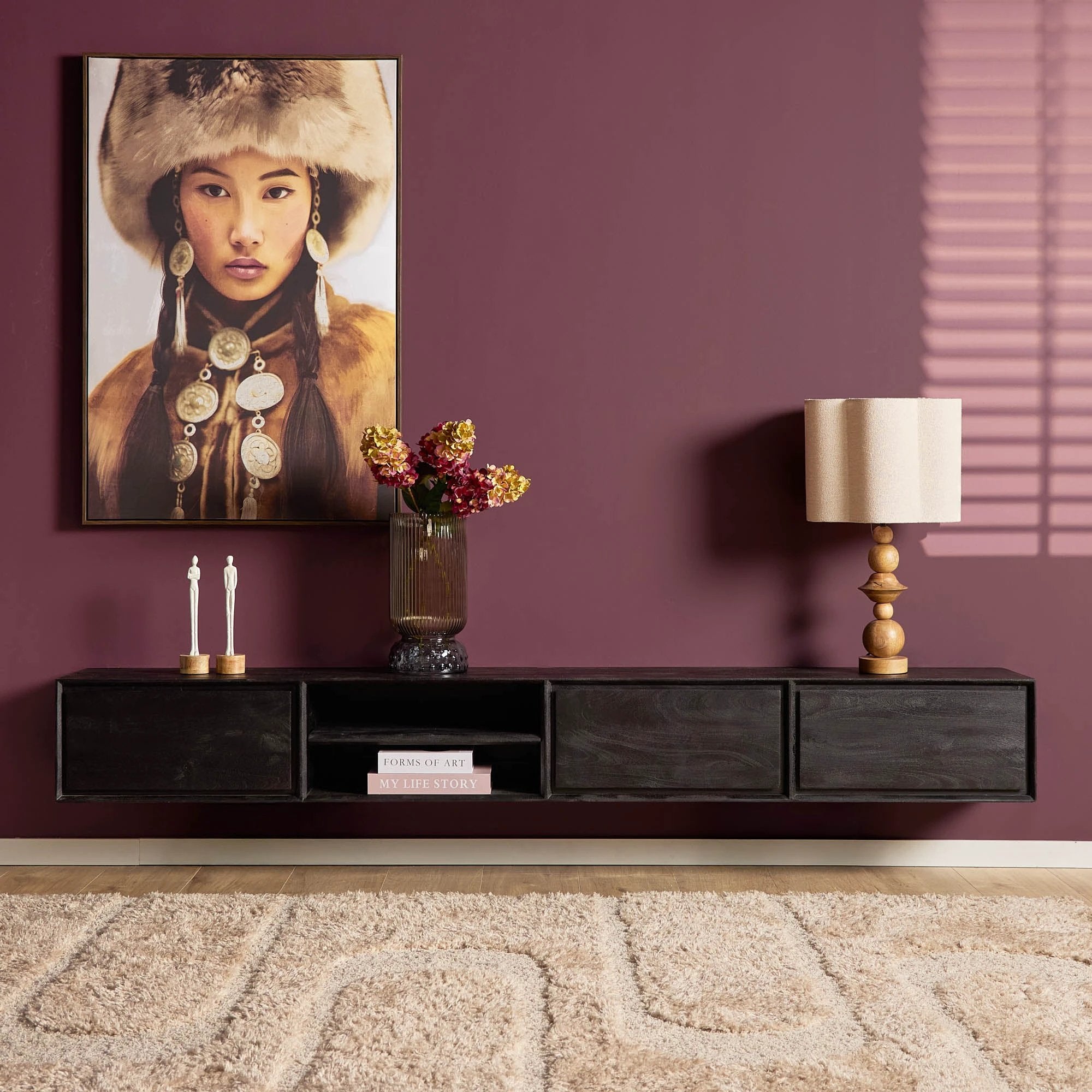 Zwevend tv-meubel Ambiance Zwart | 240 cm by Starfurn