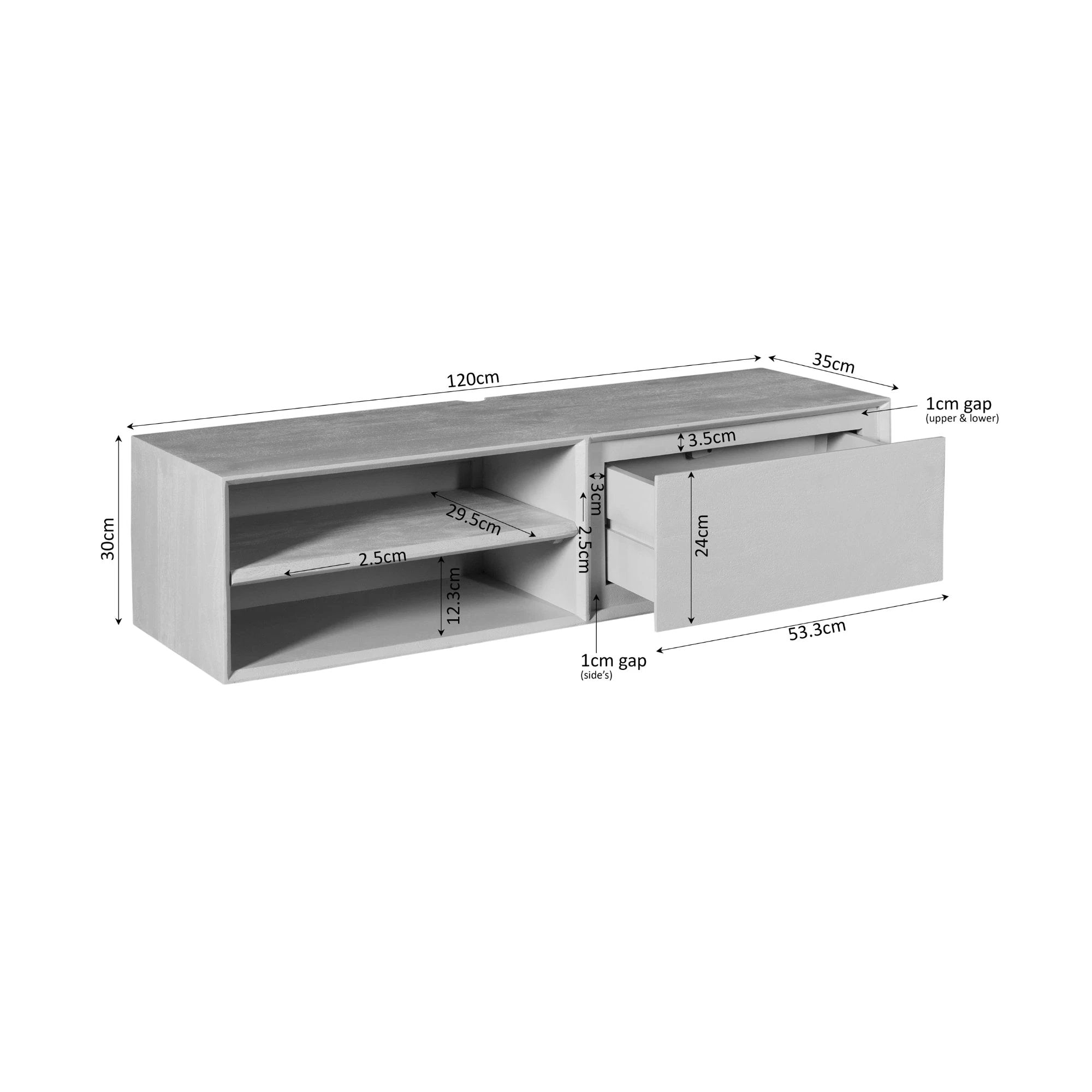 Zwevend tv-meubel Ambiance Bruin | 120 cm by Starfurn