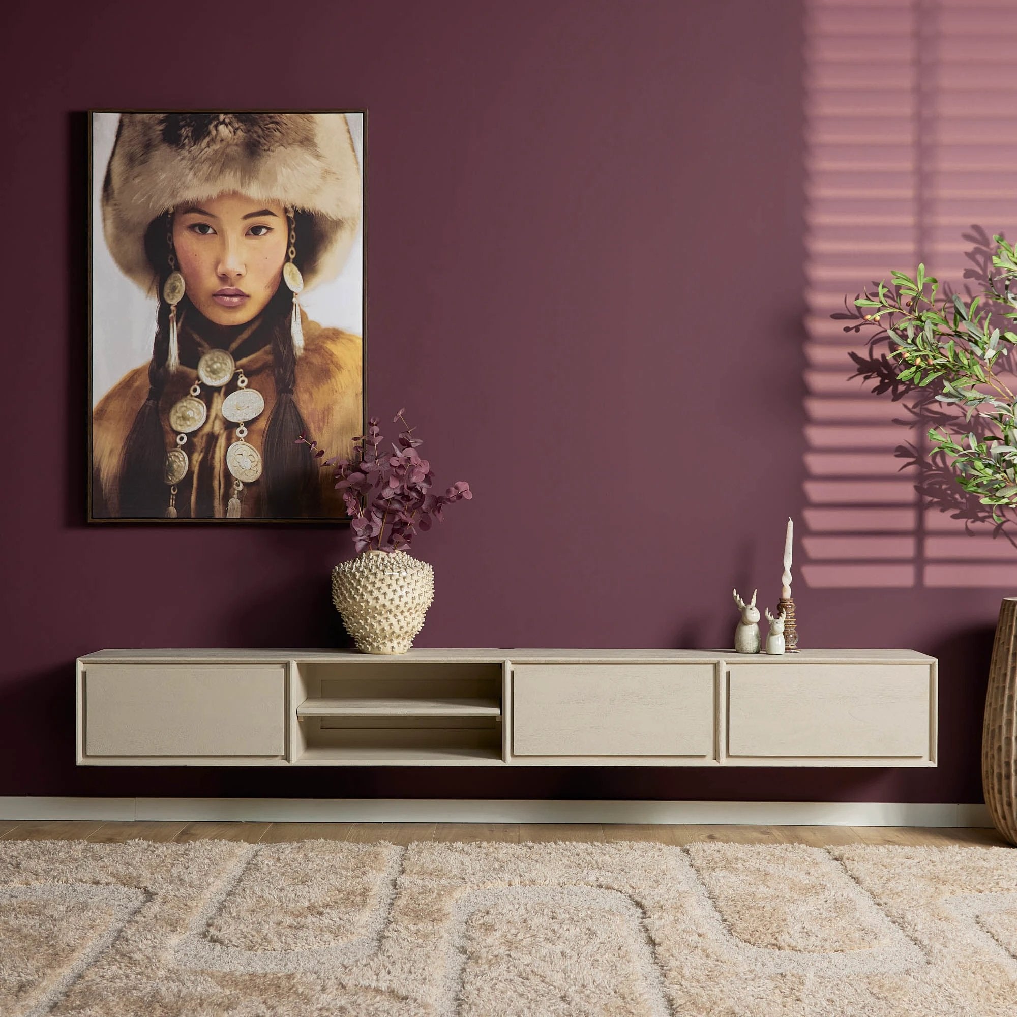 Zwevend tv-meubel Ambiance Zand | 280 cm by Starfurn