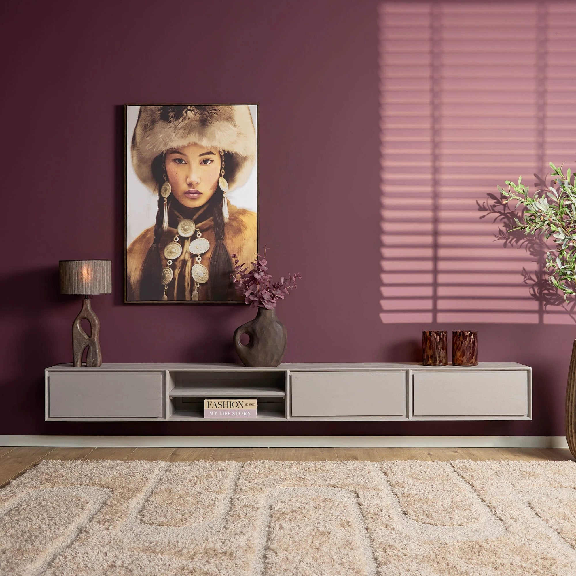 Zwevend tv-meubel Ambiance Taupe | 240 cm by Starfurn