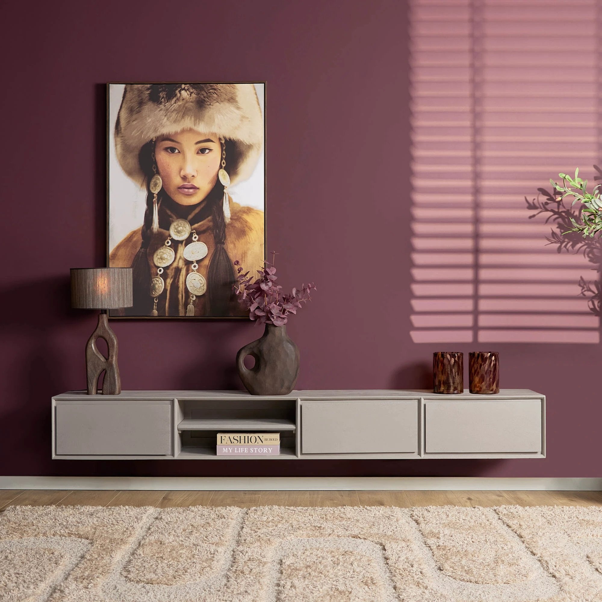 Zwevend tv-meubel Ambiance Taupe | 240 cm by Starfurn