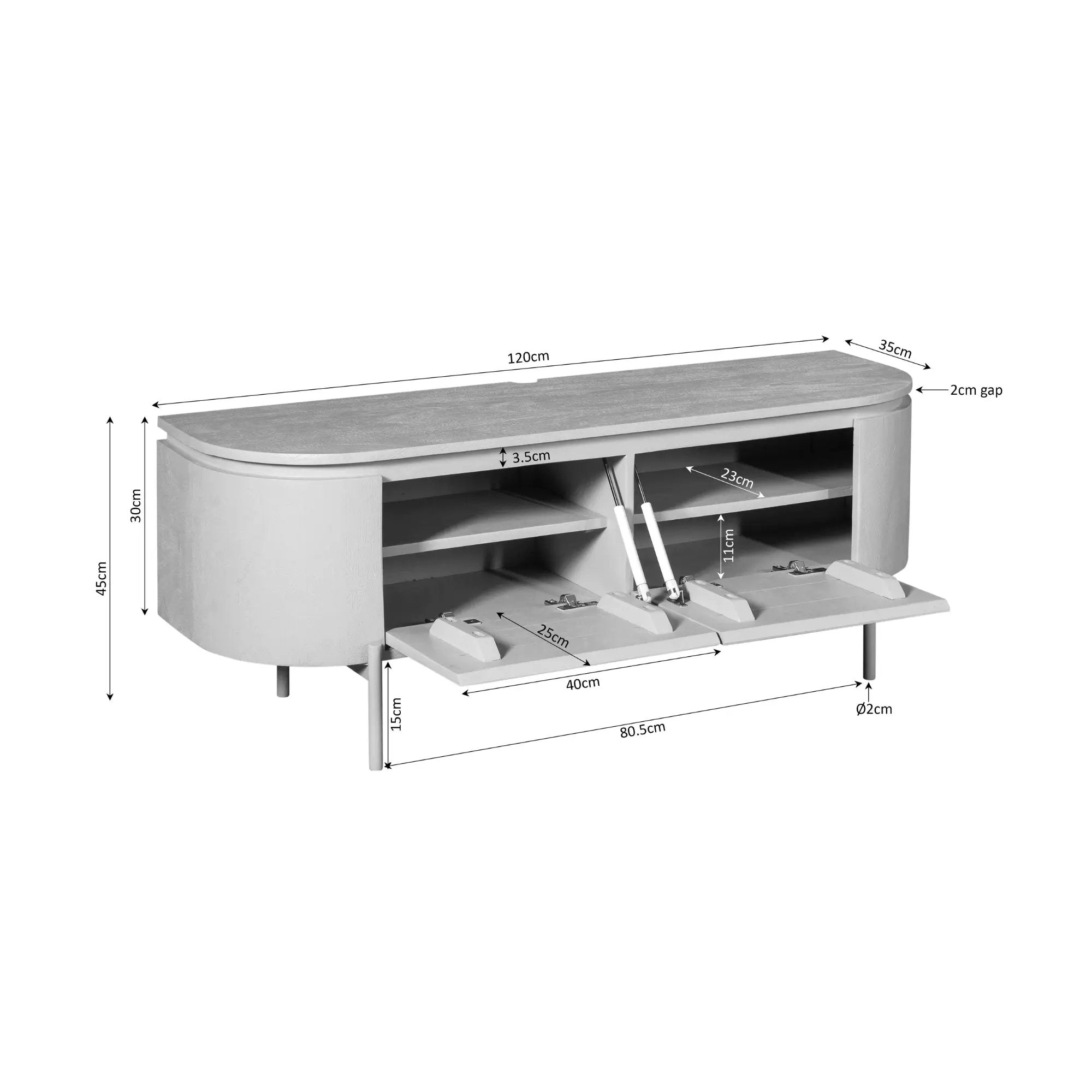 Tv-meubel Excellent Zand | 120 cm by depauwwonen