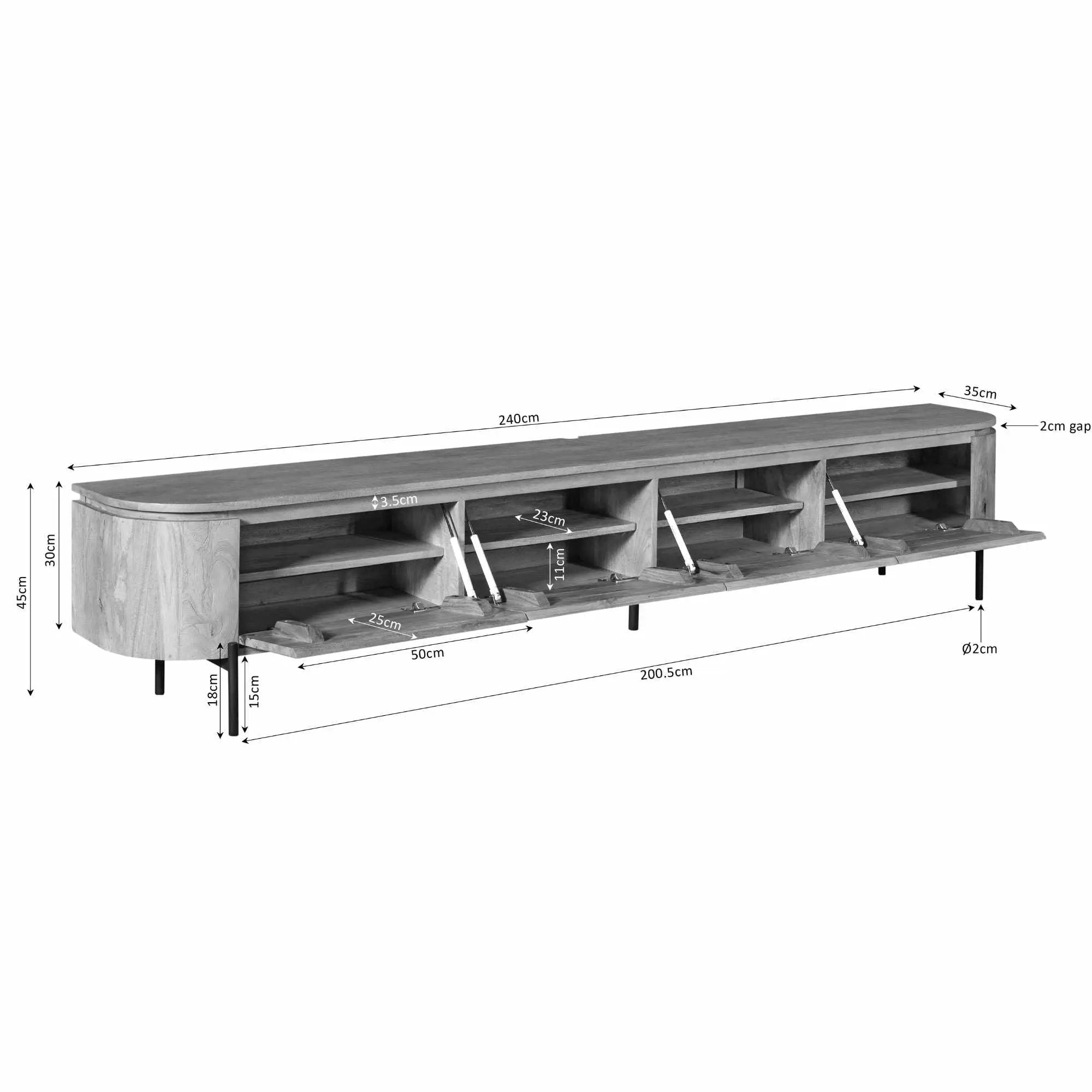 tv-meubel Excellent Taupe | 240 cm by depauwwonen