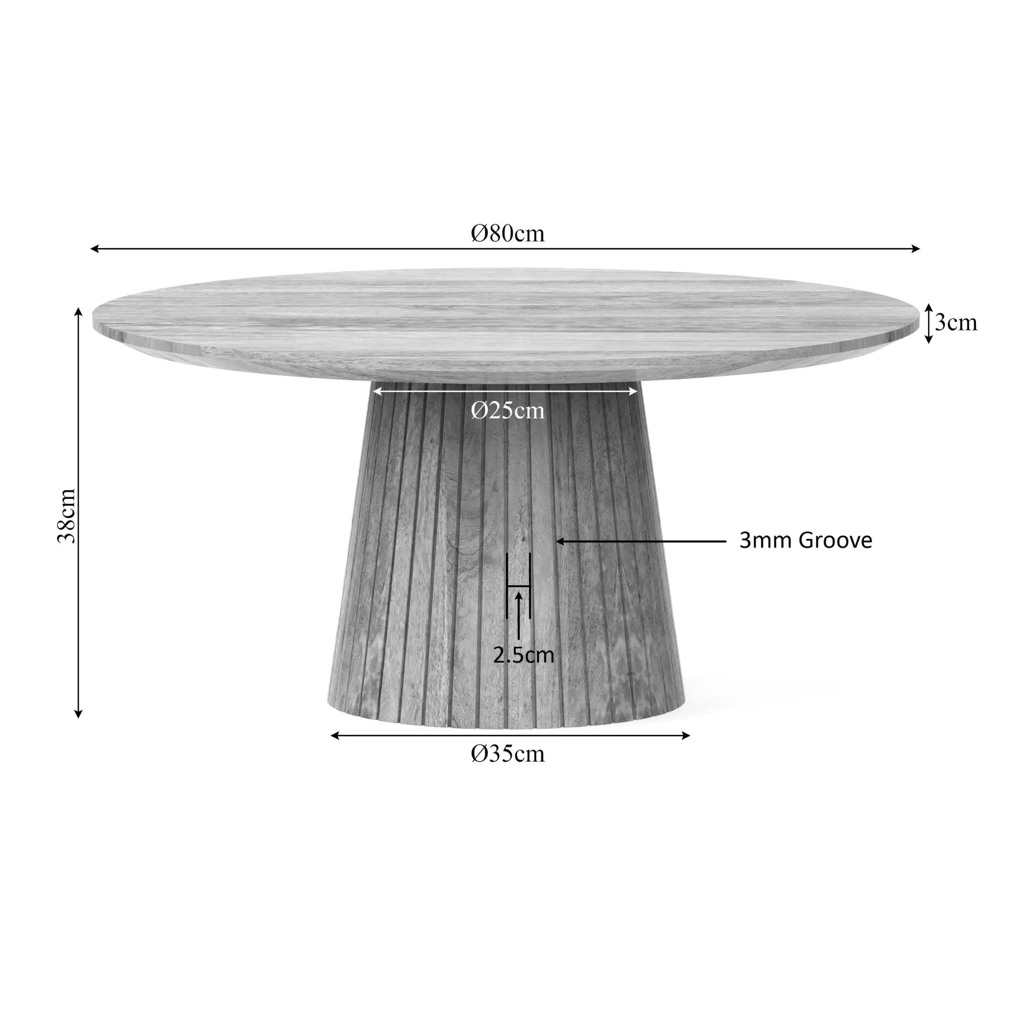 Salontafel | Solana | 80 cm | Naturel by depauwwonen