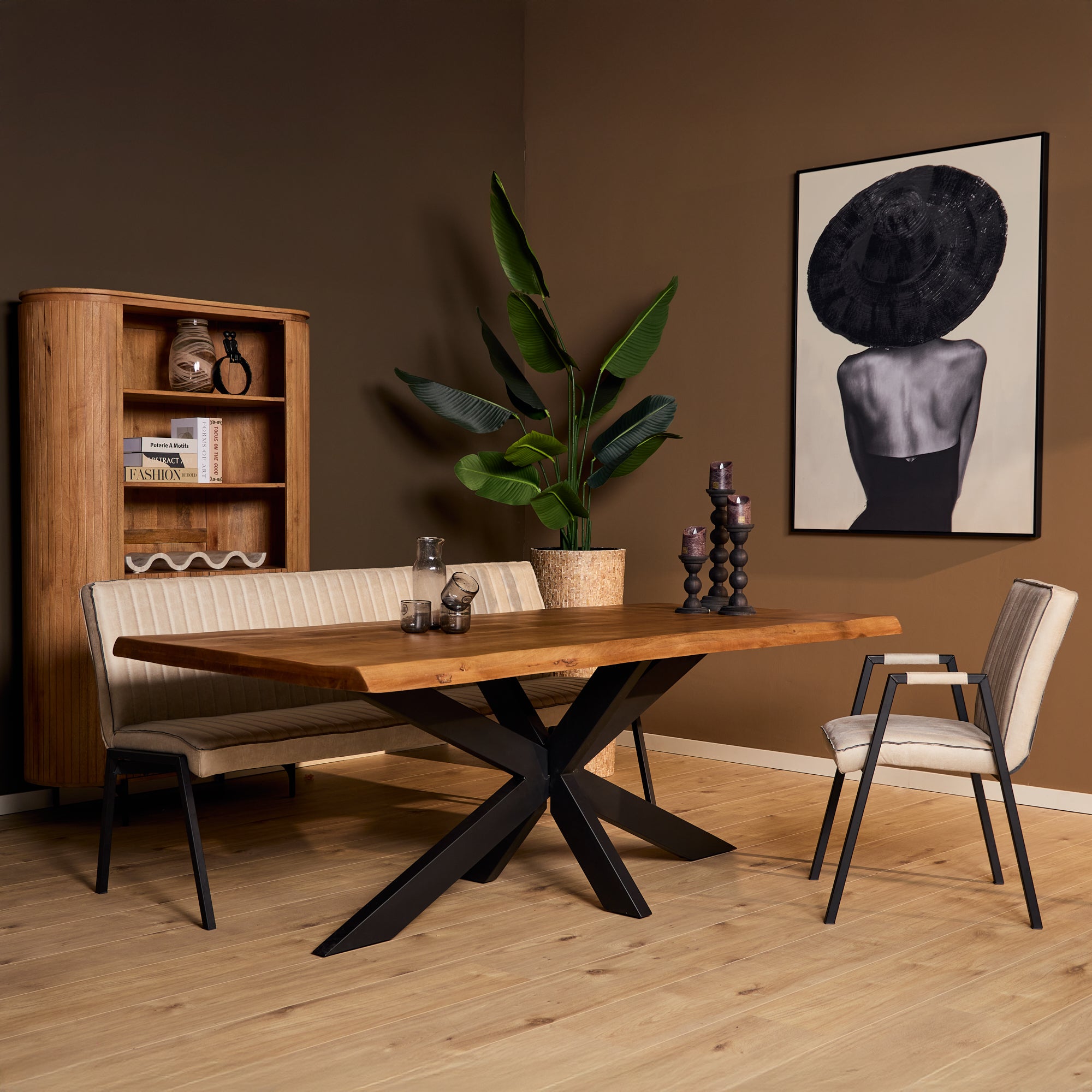 Boomstam eettafel Boston | 160 cm