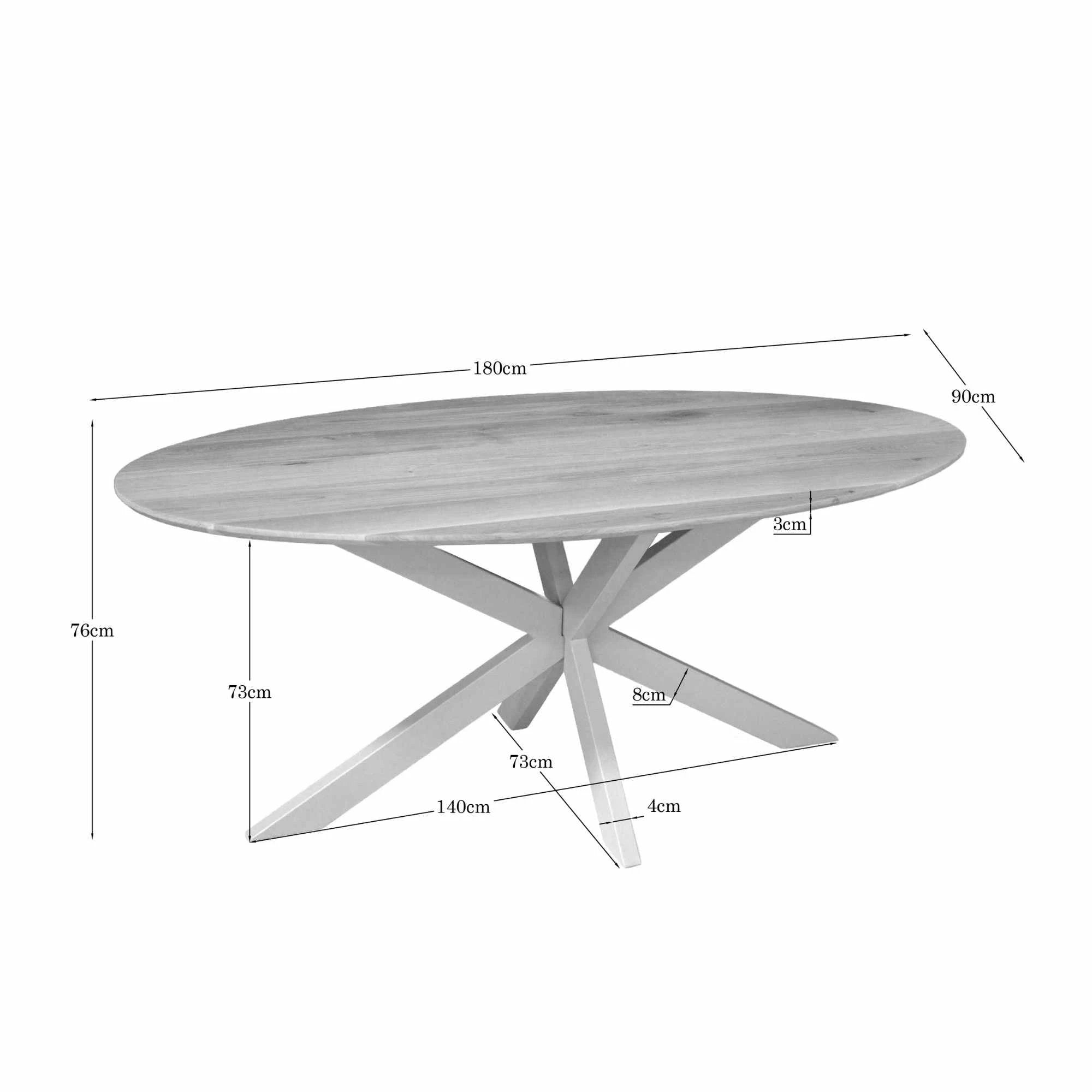 Ferris Oak Dining Table | Oval 180 cm | Natural | Sand Legs by depauwwonen
