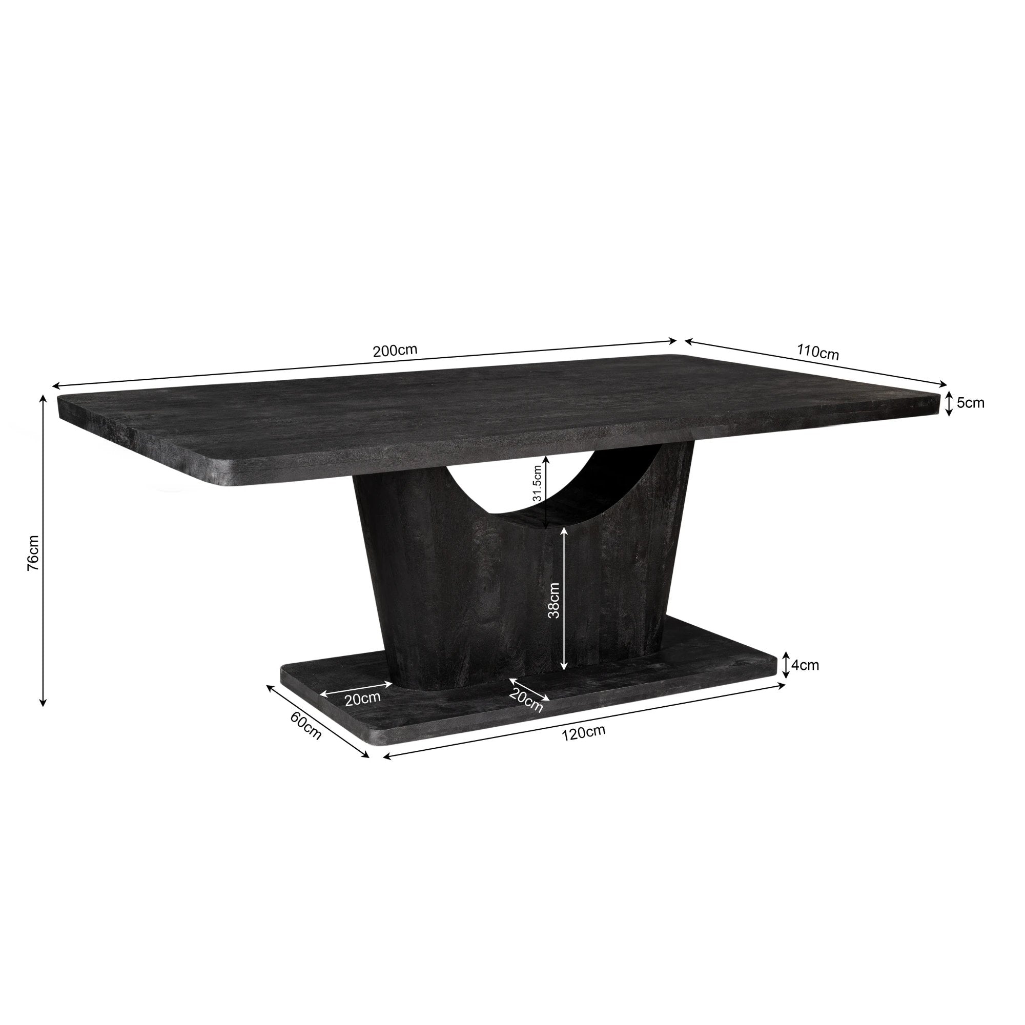 Eettafel Voco | 200 cm | Zwart by Starfurn