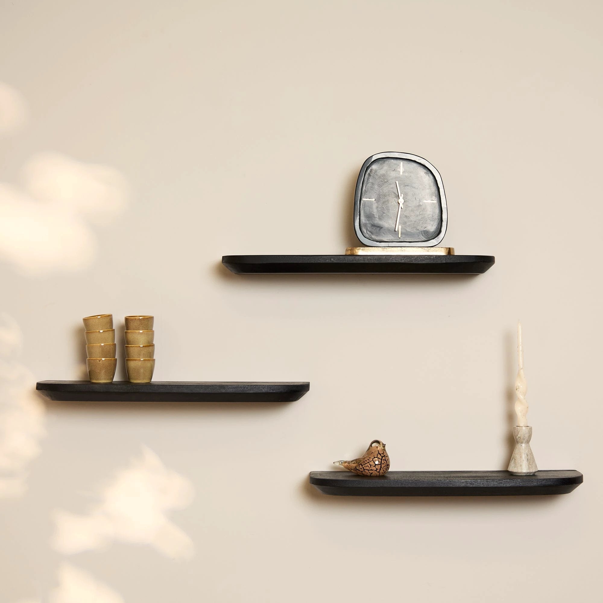 Wandplank Gusta Zwart | 60 cm | Set van 3 by depauwwonen