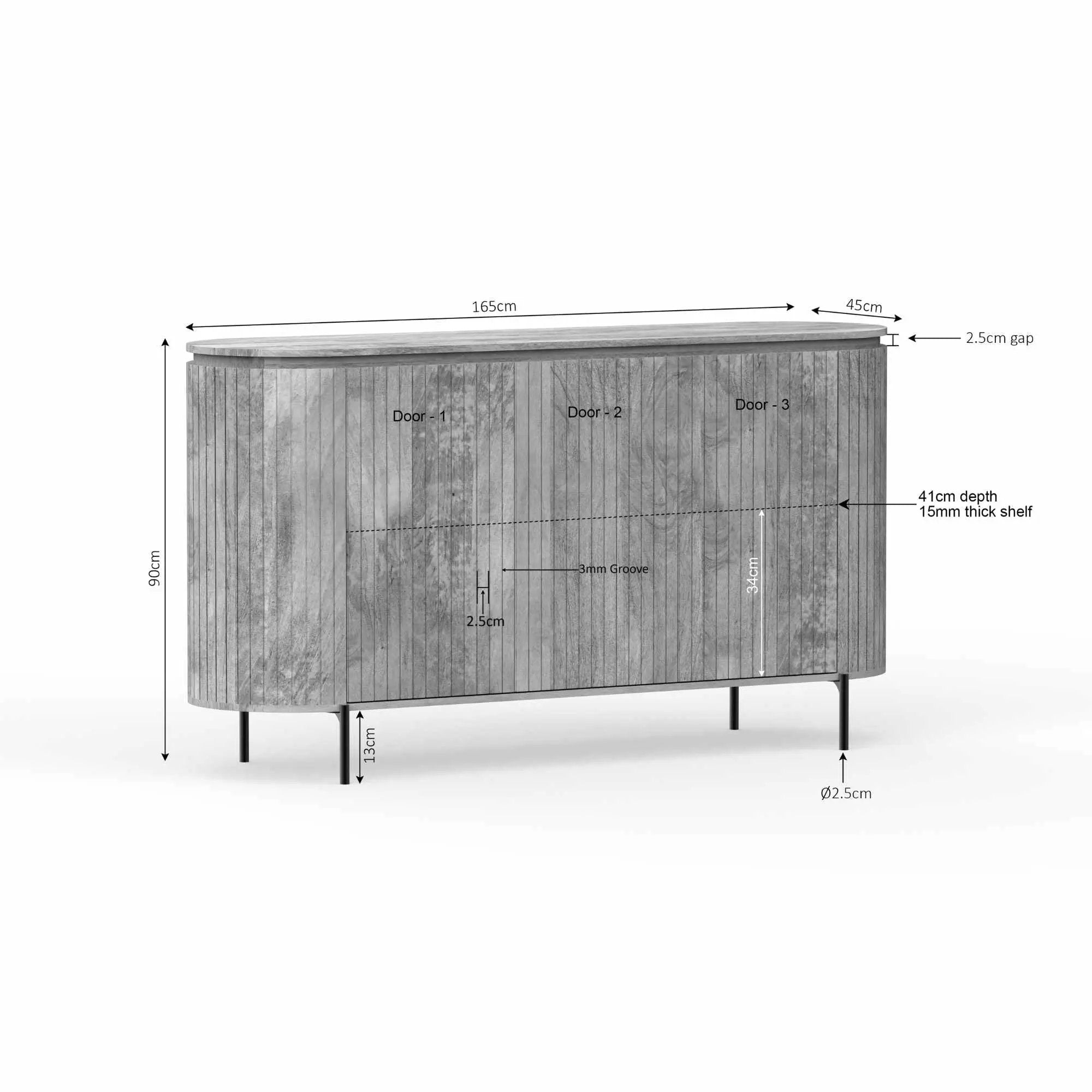 Dressoir Solana | 165 cm | Taupe by depauwwonen