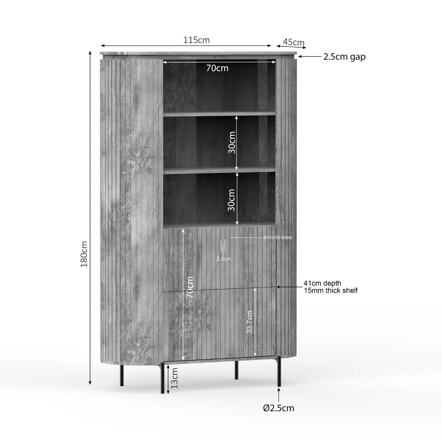 Wandkast Solana | 115 cm | Taupe by depauwwonen