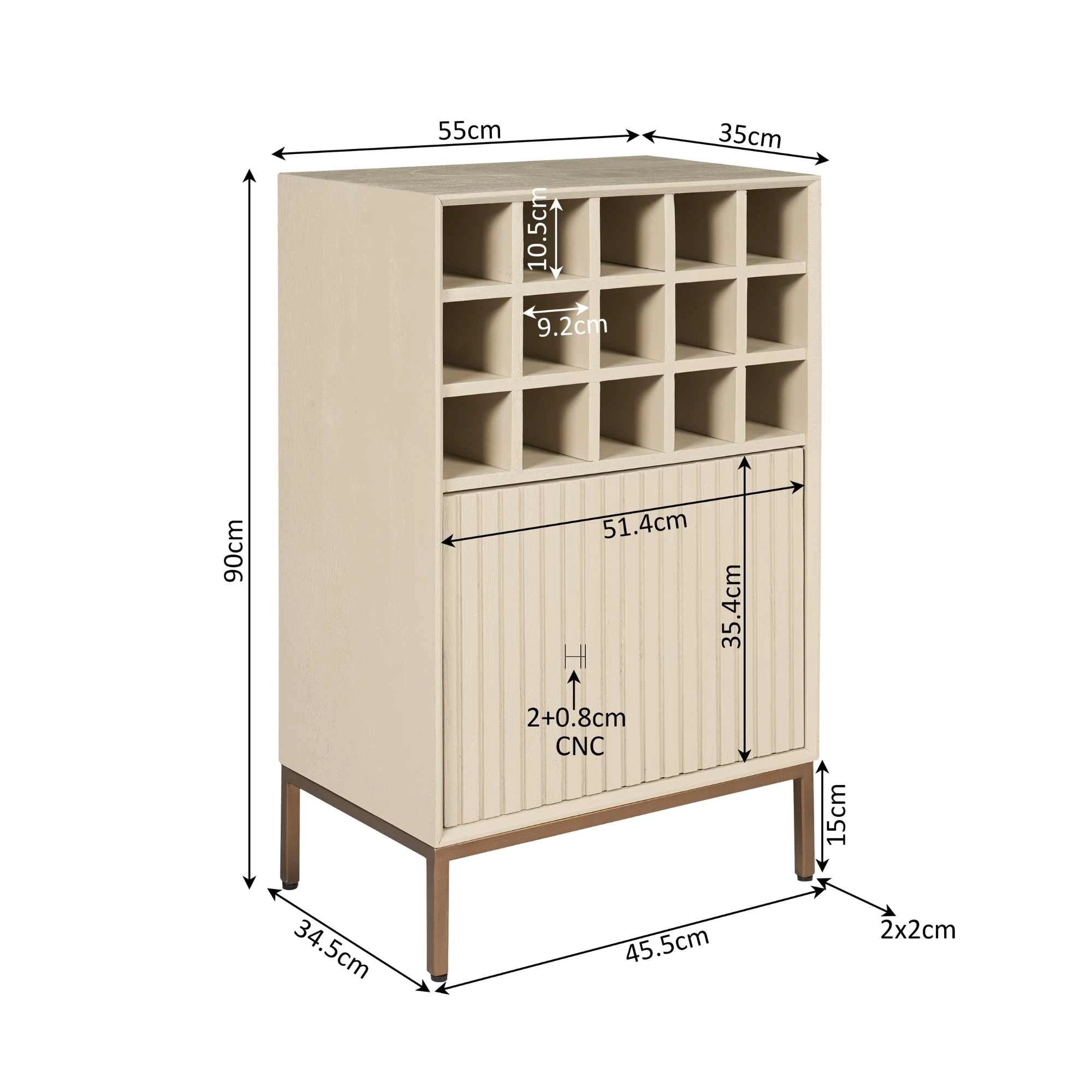 Wijnkast Madison Zand | 55 cm by Starfurn