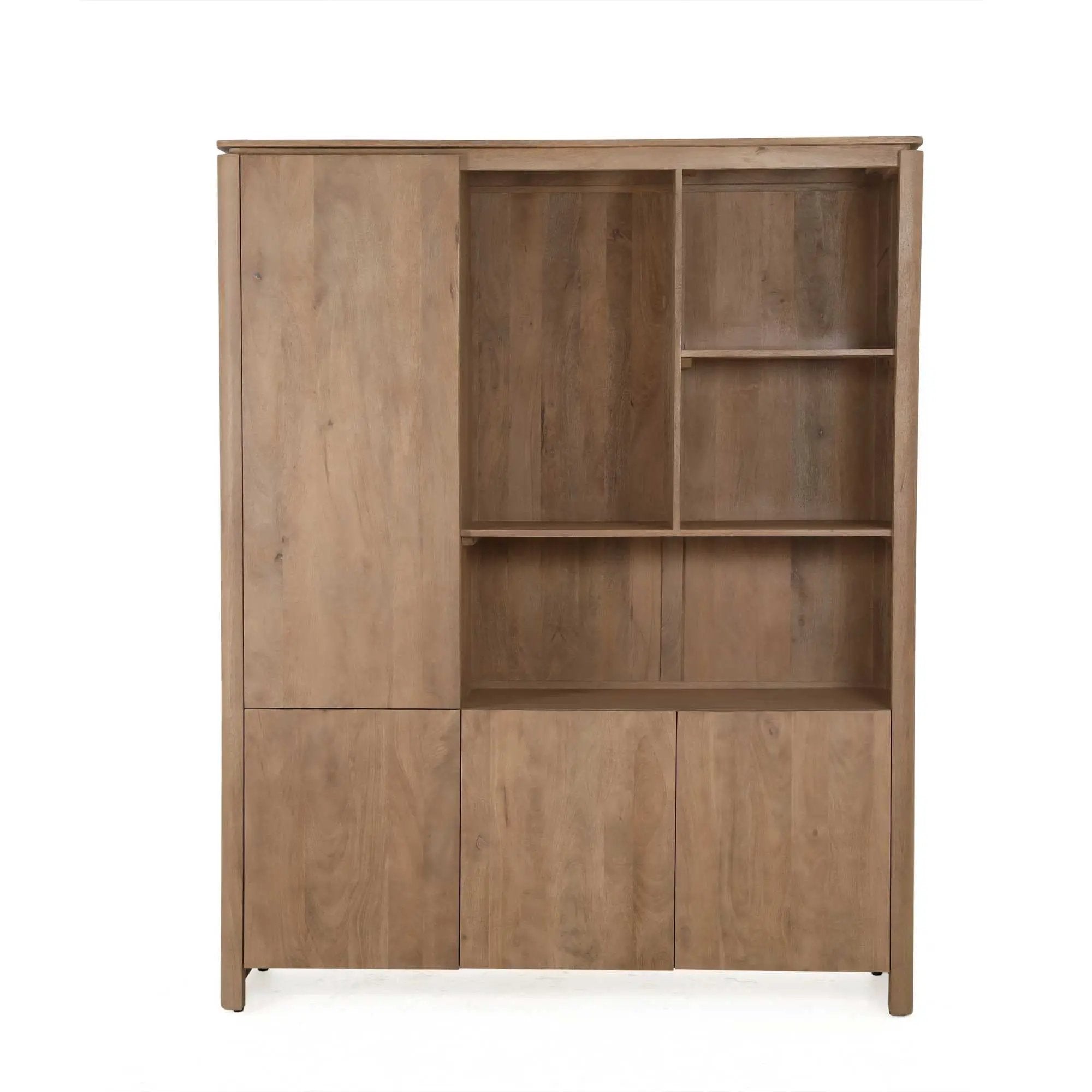 Vakkenkast XL Dallas Naturel Mangohout 160 cm by depauwwonen