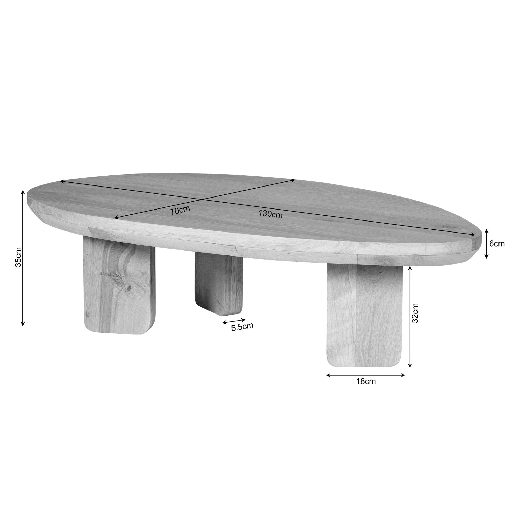 Salontafel Zillah | 130 cm | Eiken Bruin by Starfurn