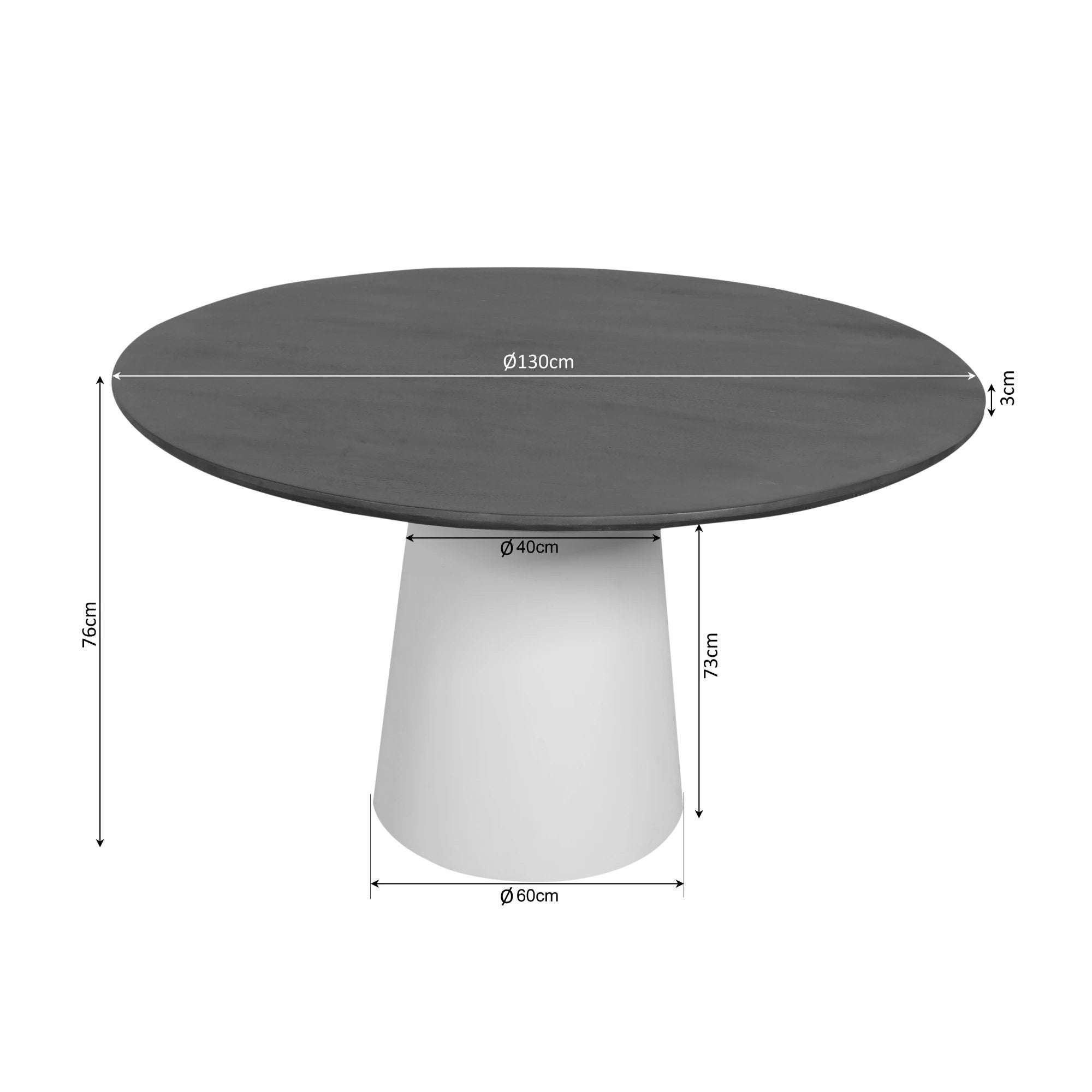 Eettafel Madison Bruin | 130 cm by Starfurn