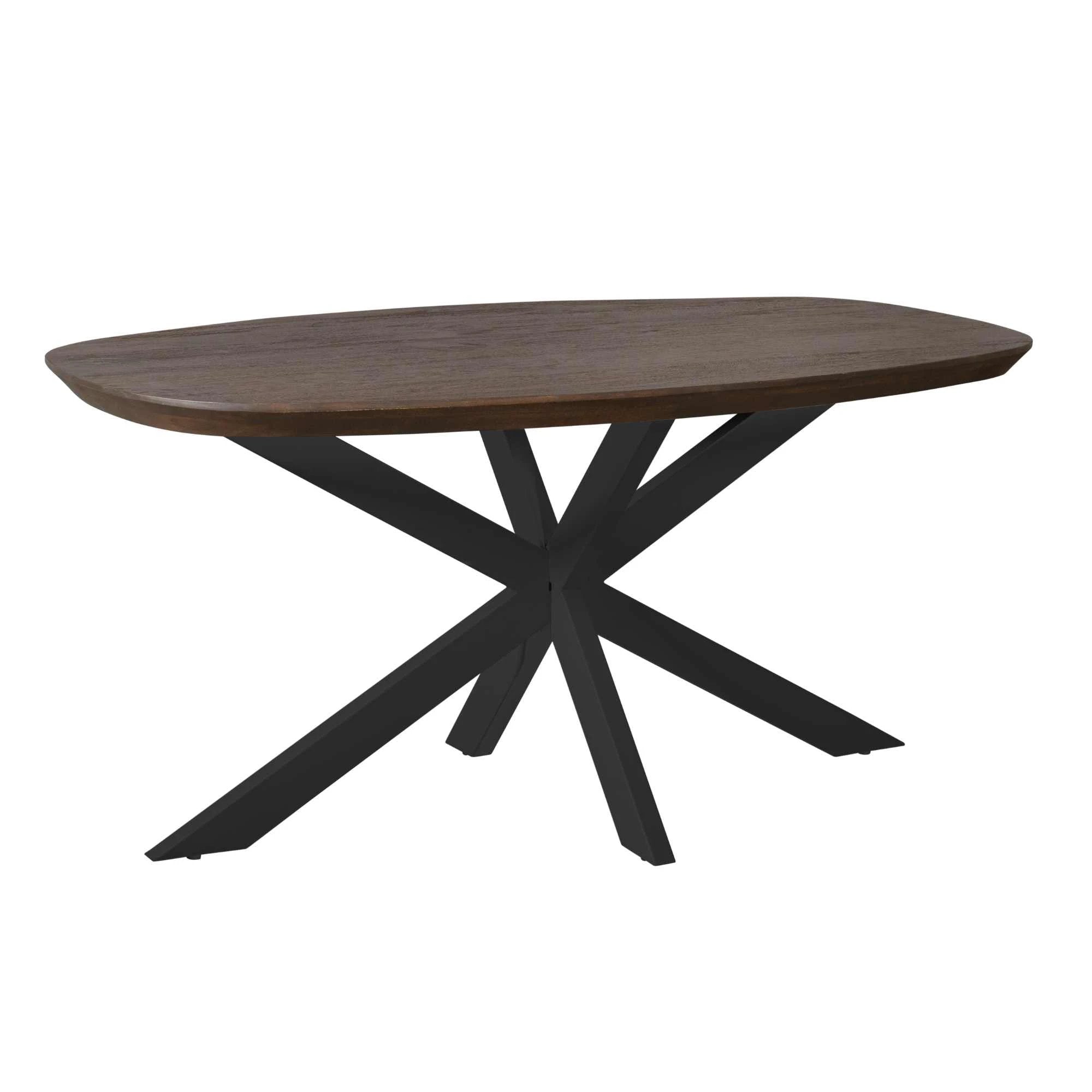 Eettafel Madison Bruin | 160 cm | Deens Ovaal | Poot Zwart by Starfurn