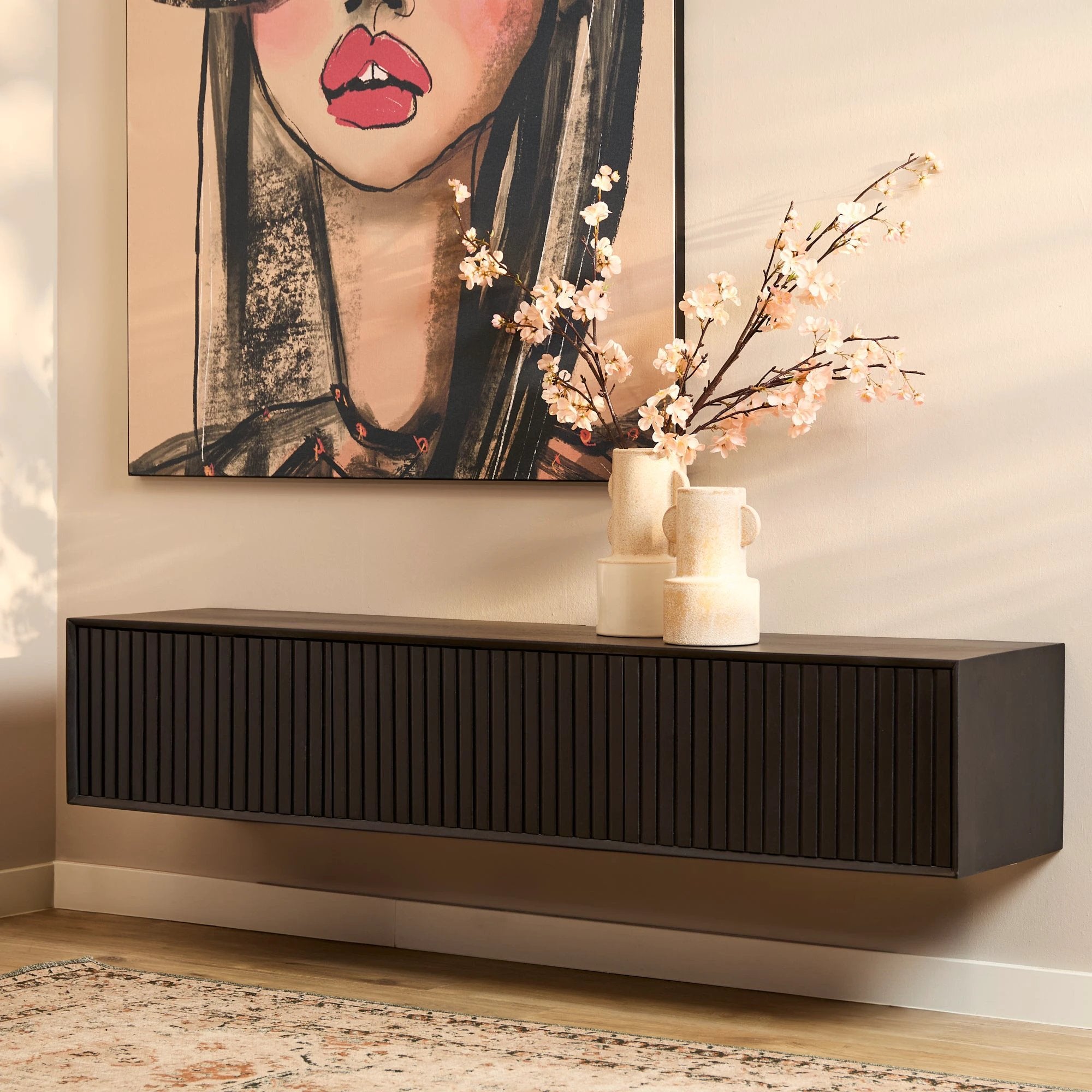 Zwevend tv-meubel Madison Zwart | 160 cm by Starfurn