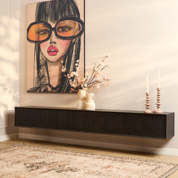 Zwevend tv-meubel Madison Zwart | 240 cm