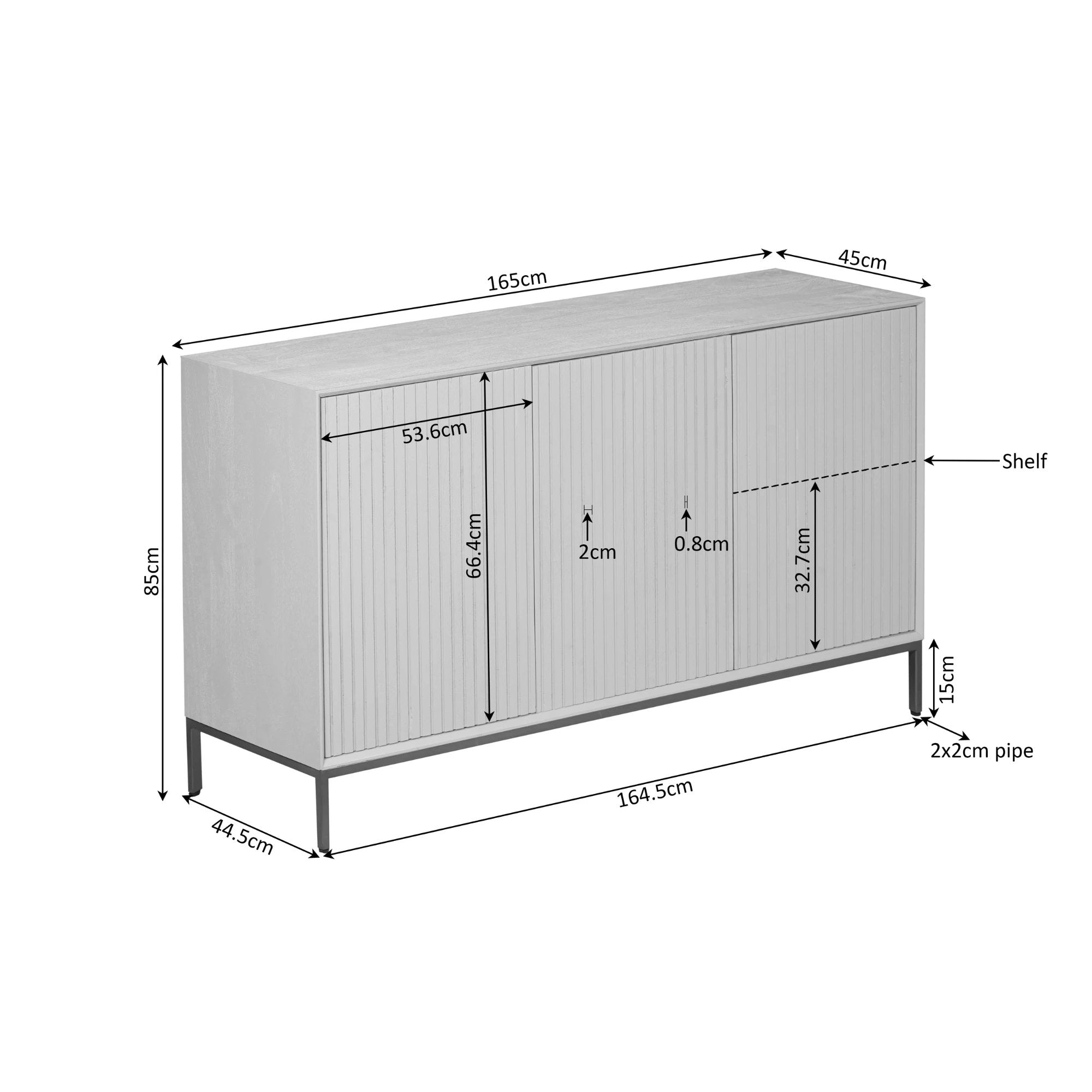 Dressoir Madison Natuurlijk | 165 cm by Starfurn