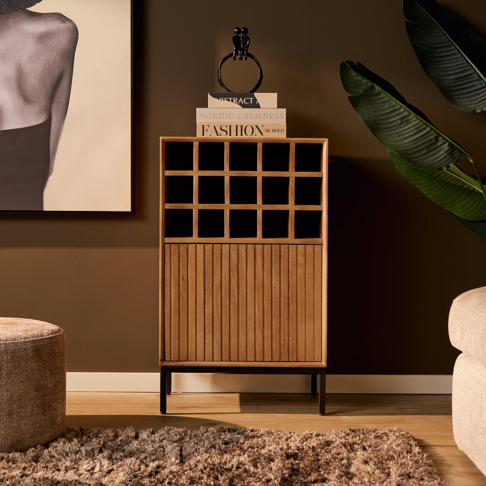 Wijnkast Madison Natuurlijk | 55 cm