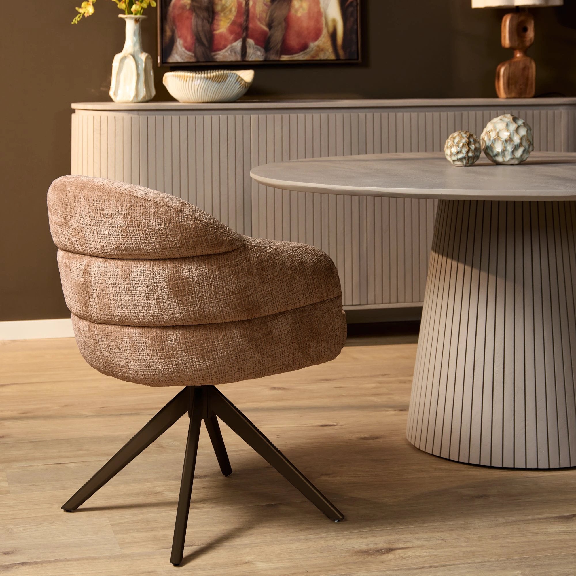 Eetkamerstoel Bella | Cinnamon | Poot brons by Starfurn