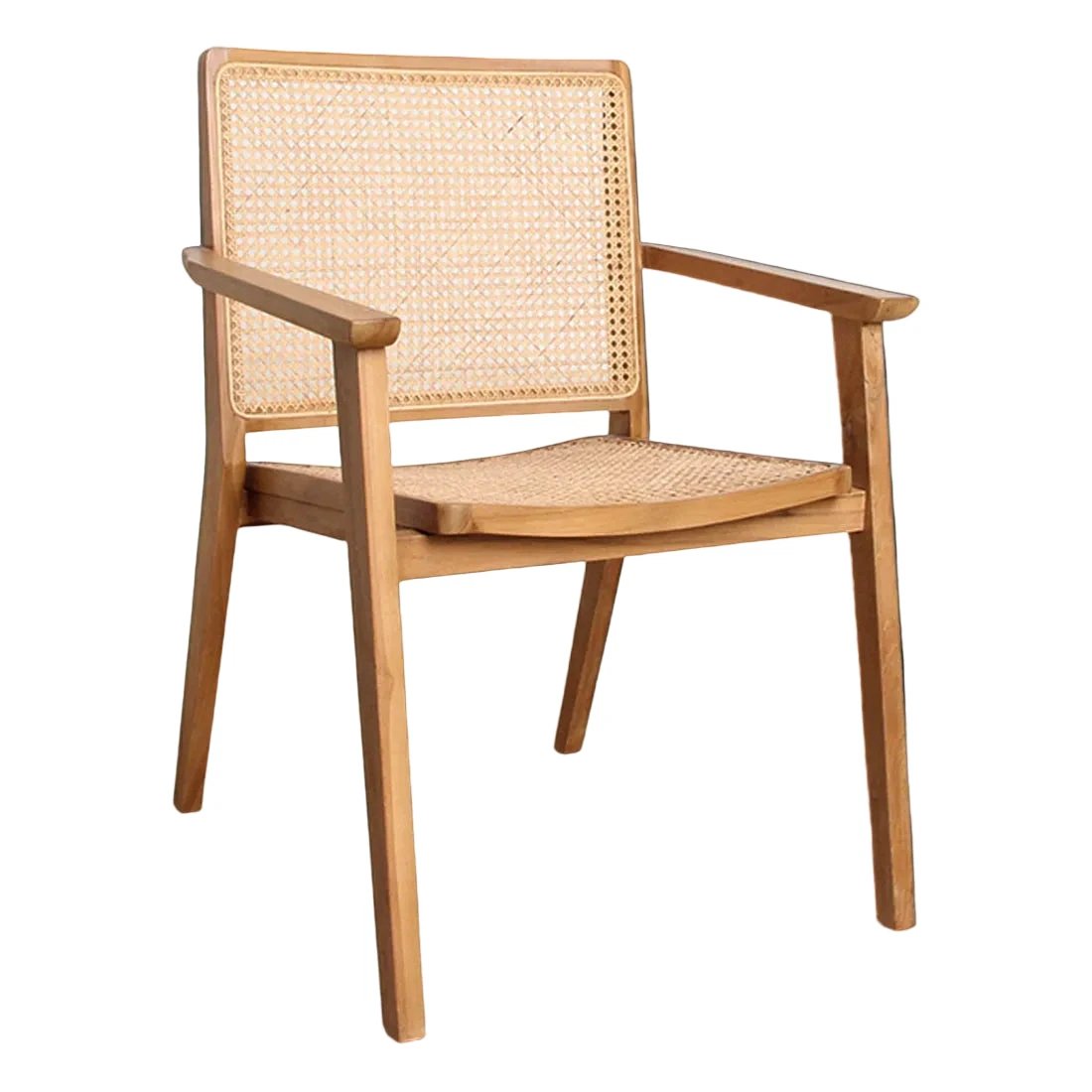 Eetkamerstoel Nova teakhouten met armleuning (set van 2) by Raw Materials Amsterdam