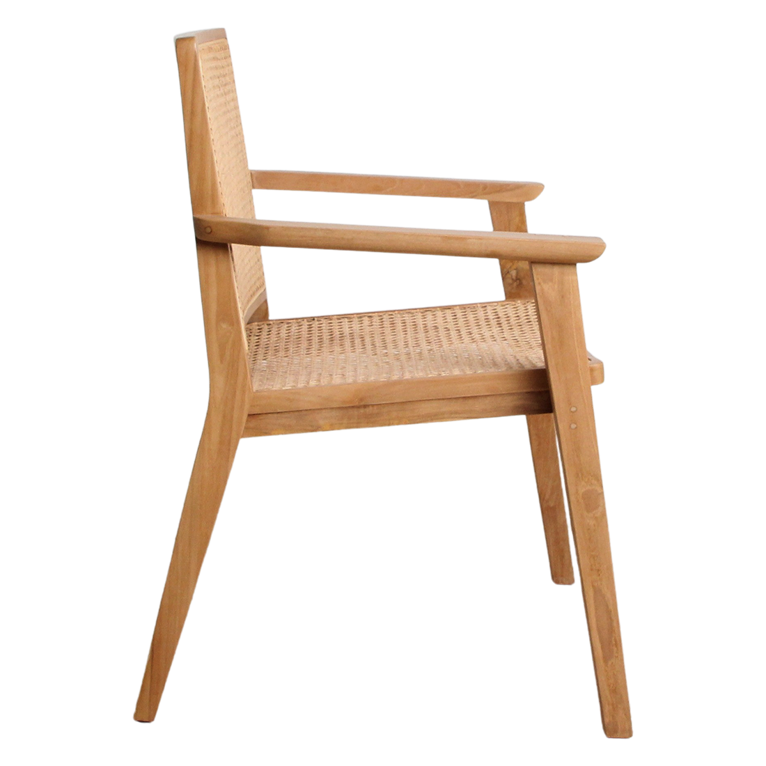 Eetkamerstoel Nova teakhouten met armleuning (set van 2) by Raw Materials Amsterdam