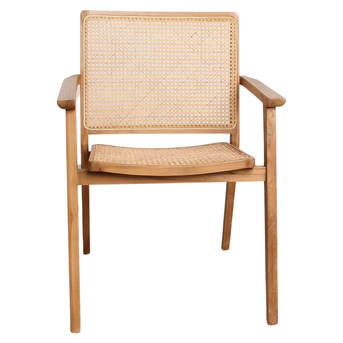 Eetkamerstoel Nova teakhouten met armleuning (set van 2) by Raw Materials Amsterdam