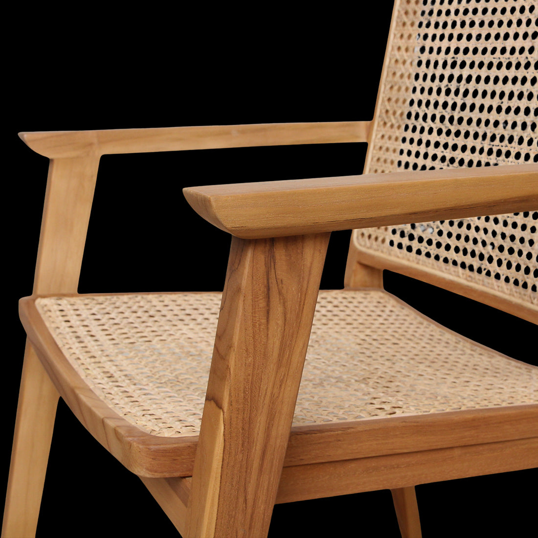 Eetkamerstoel Nova teakhouten met armleuning (set van 2)