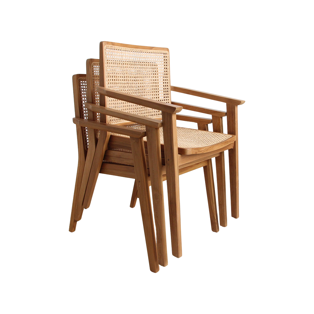 Eetkamerstoel Nova teakhouten met armleuning (set van 2) by Raw Materials Amsterdam