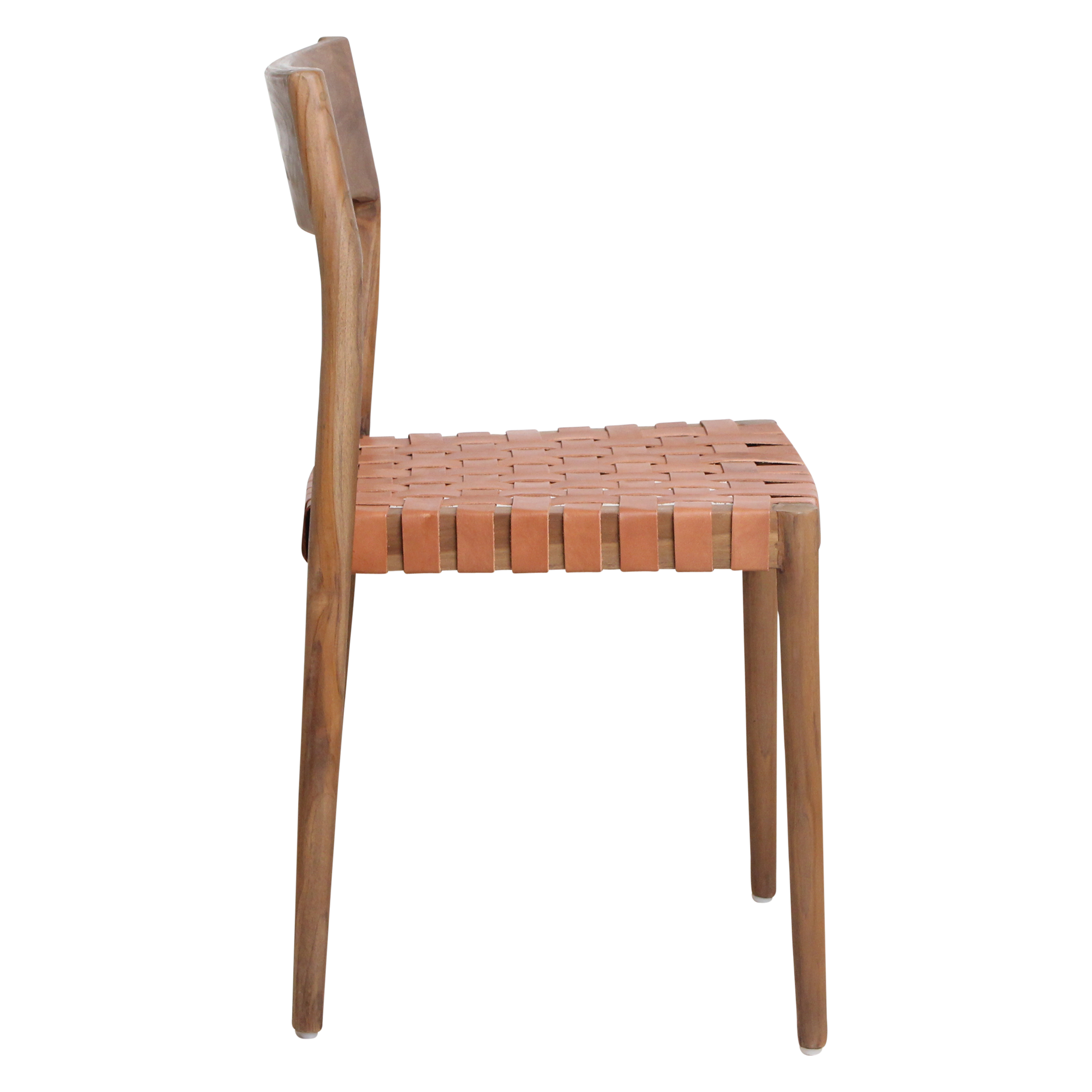 Eetkamerstoel Freya teak met leer - naturel (set van 2) by Raw Materials Amsterdam
