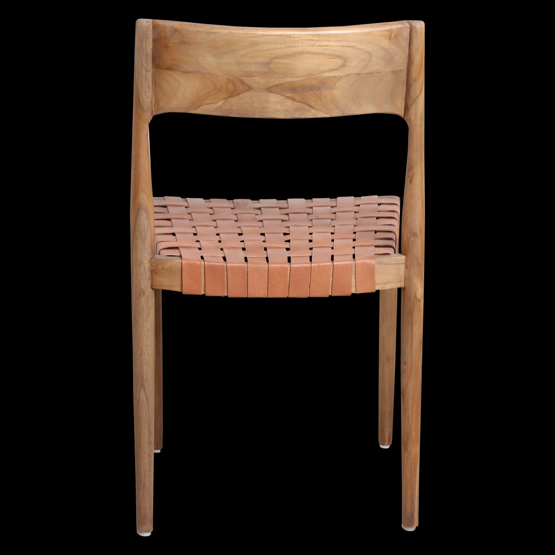 Eetkamerstoel Freya teak met leer - naturel (set van 2)