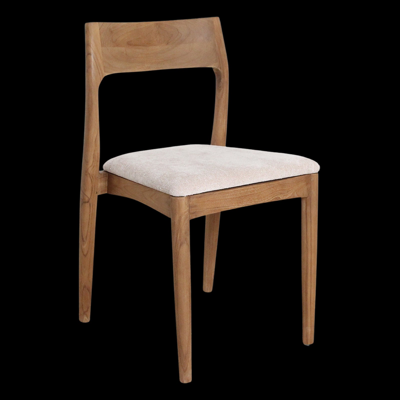 Eetkamerstoel Freya teakhouten crème