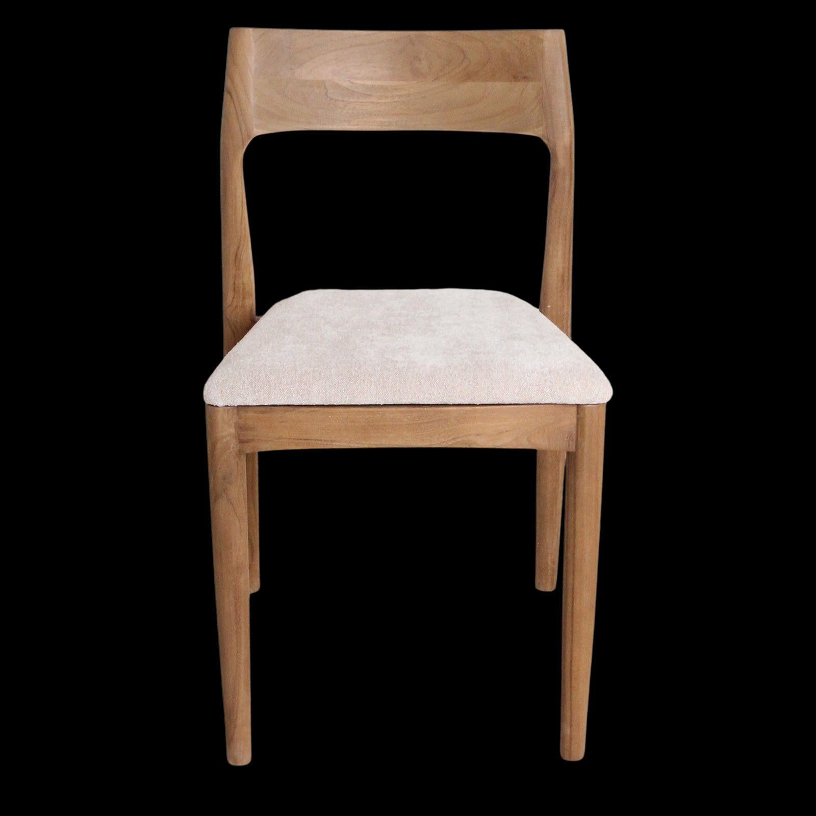 Eetkamerstoel Freya teakhouten crème