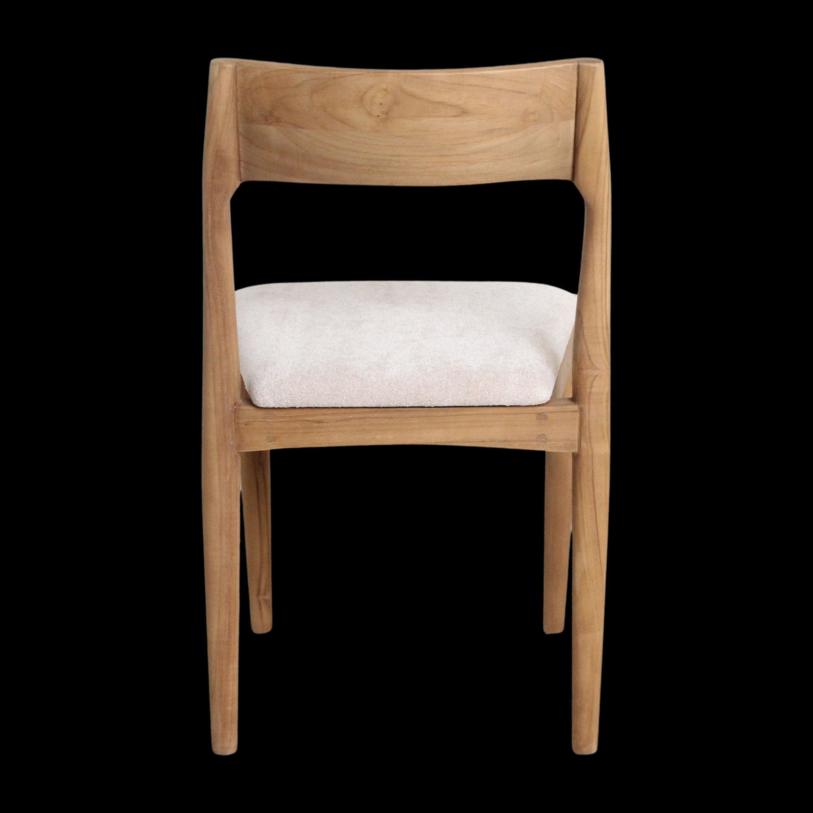 Eetkamerstoel Freya teakhouten crème