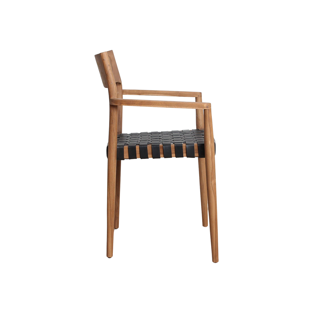 Eetkamerstoel Freya teak met armleuning - Zwart (set van 2) by Raw Materials Amsterdam