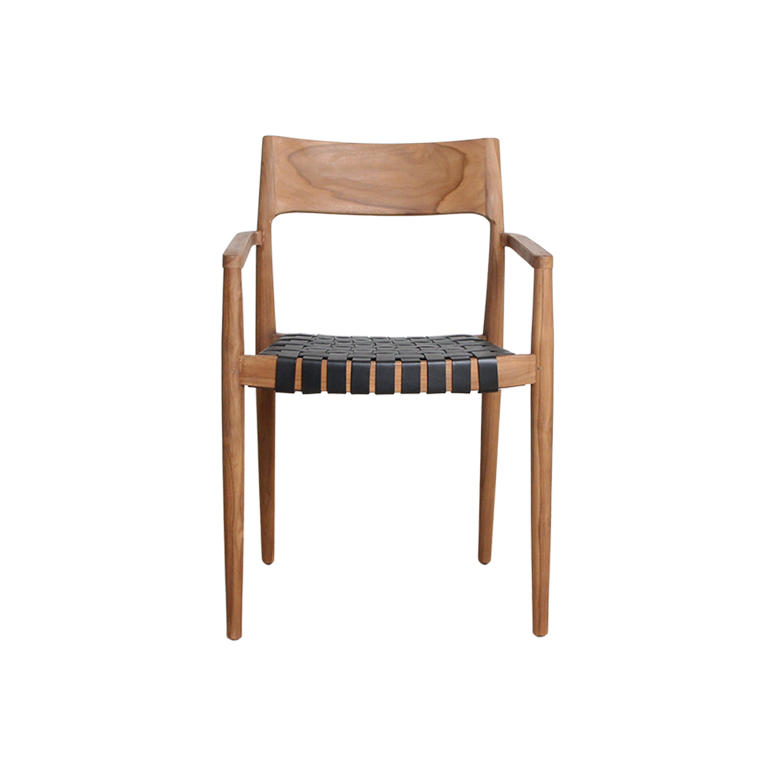 Eetkamerstoel Freya teak met armleuning - Zwart (set van 2) by Raw Materials Amsterdam