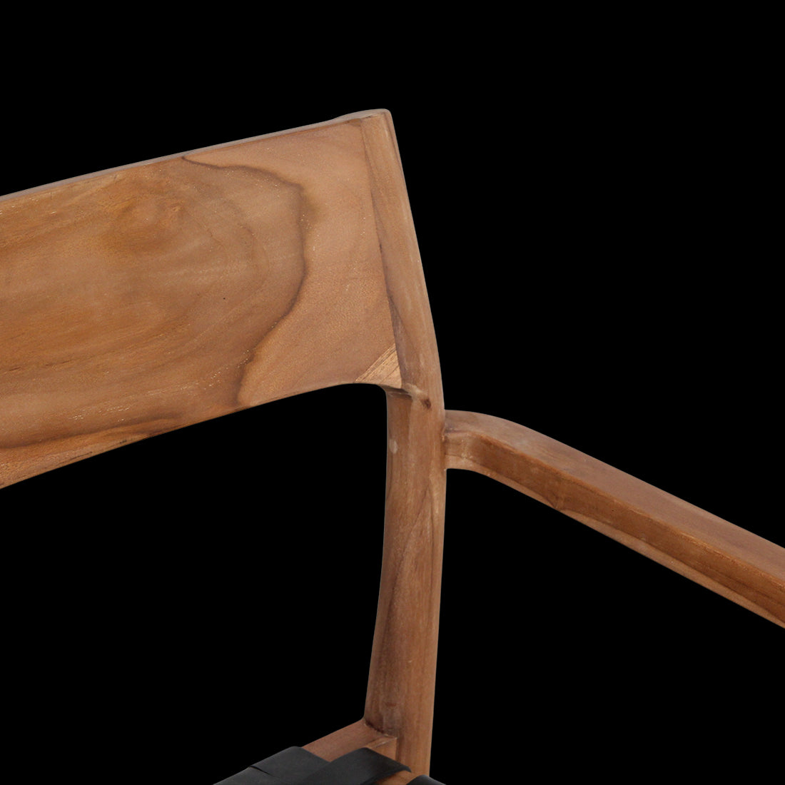 Eetkamerstoel Freya teak met armleuning - Zwart (set van 2)