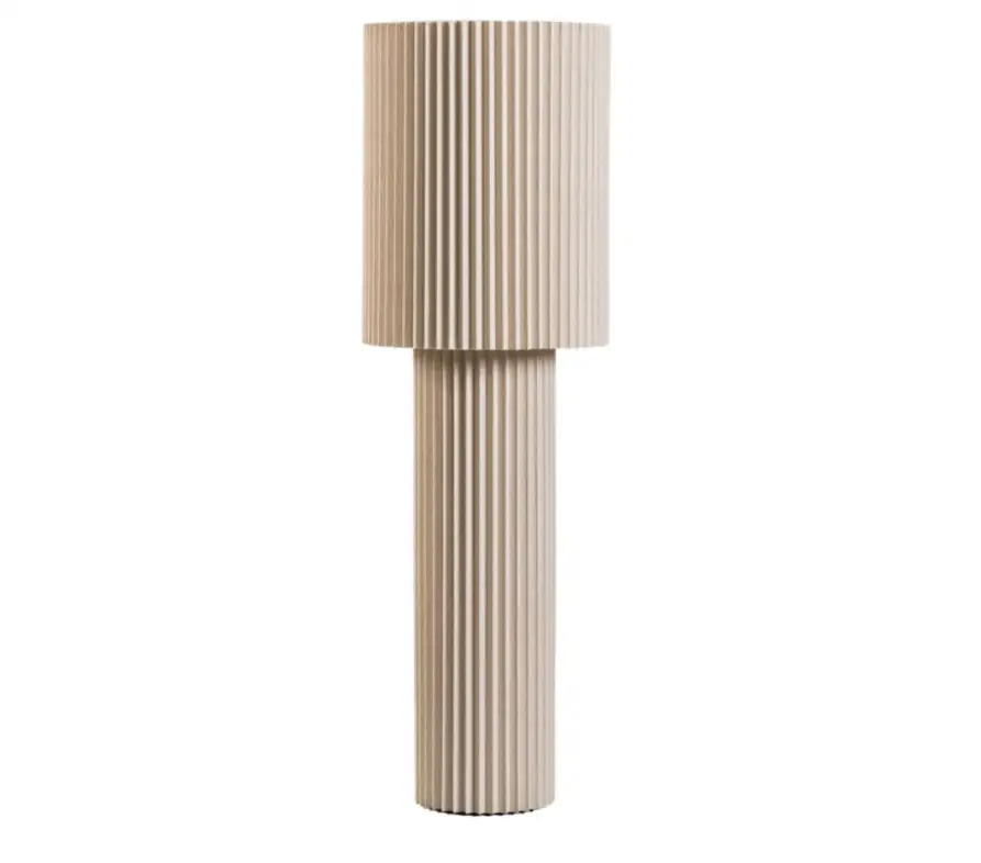 Vloerlamp Renate – Statement vloerlamp met geplisseerde linnen stof | 110cm by ETH