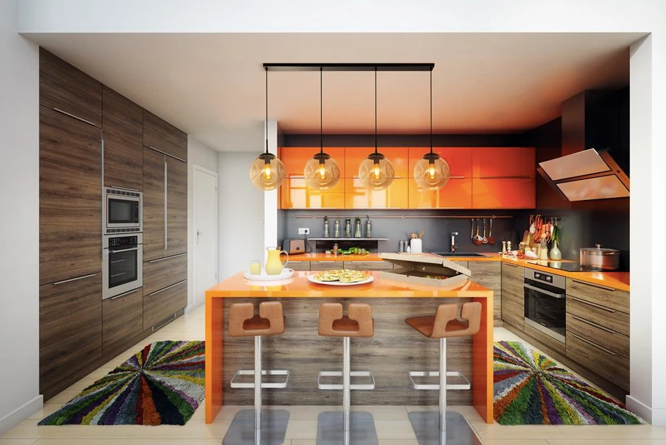 Hanglamp Punch 4Lt Bar - Black Metal & Champagne Punched Glass by Searchlight