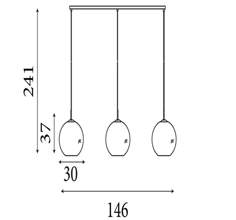 Hanglamp Amsterdam 3Lt - Black Metal & Smoked Glass by Searchlight