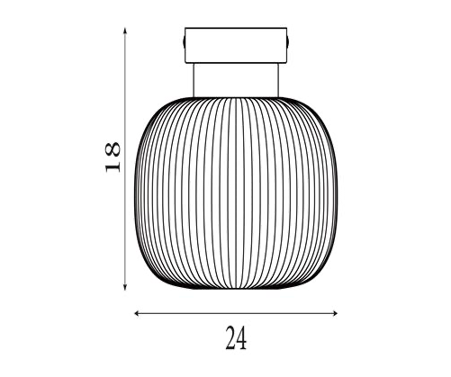 Plafondlamp Lumina - Black Metal & Opal Ribbed Glass