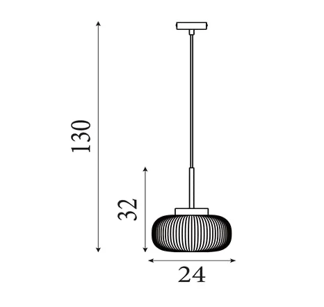 Hanglamp Lumina - Black Metal & Opal Ribbed Glass by Searchlight
