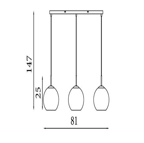 Hanglamp Balls 3Lt Ø15cm - Chrome Metal & Clear Glass