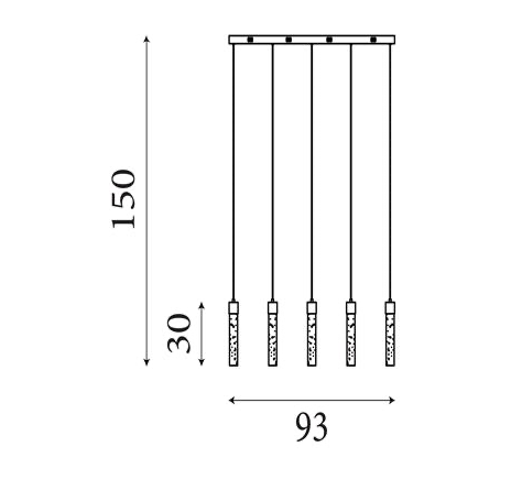 Hanglamp Moonbeam 10Lt, Black Metal & Marbleised Resin