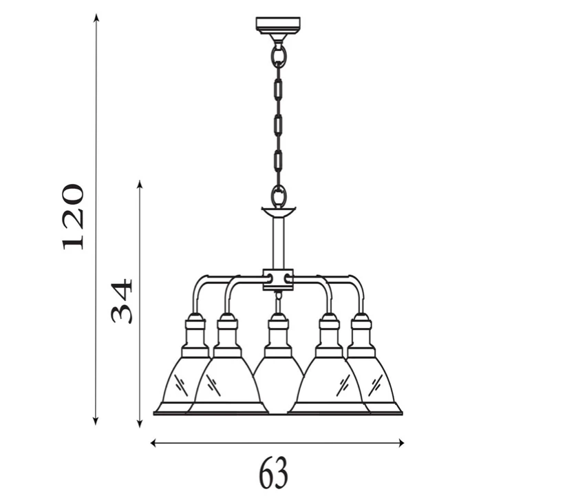 Hanglamp Bistro 5Lt - Satin Silver & Glass by Searchlight
