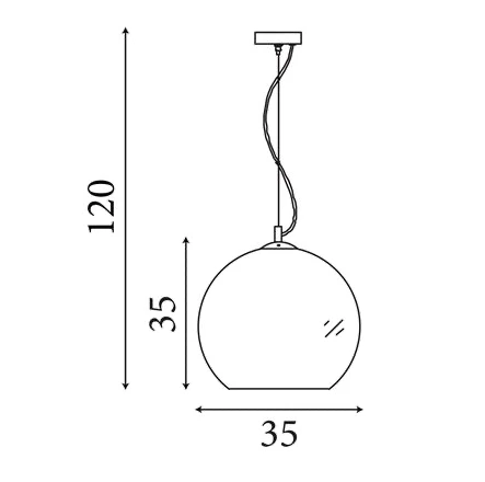 Hanglamp Balls - Antique Brass Metal & Amber Glass by Searchlight