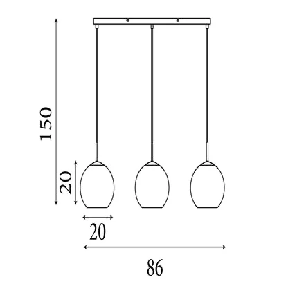 Hanglamp Balls 3Lt Ø20cm - Chrome & Clear Glass by Searchlight