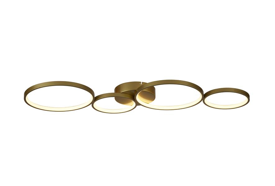 Plafondlamp Cirque LED 4Lt Flush, Gold Metal