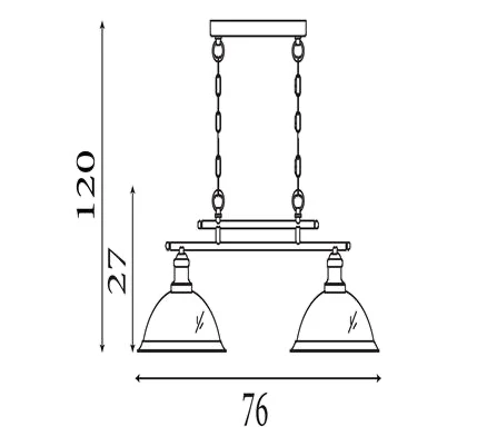 Hanglamp Bistro 2Lt - Satin Silver Metal & Glass by Searchlight