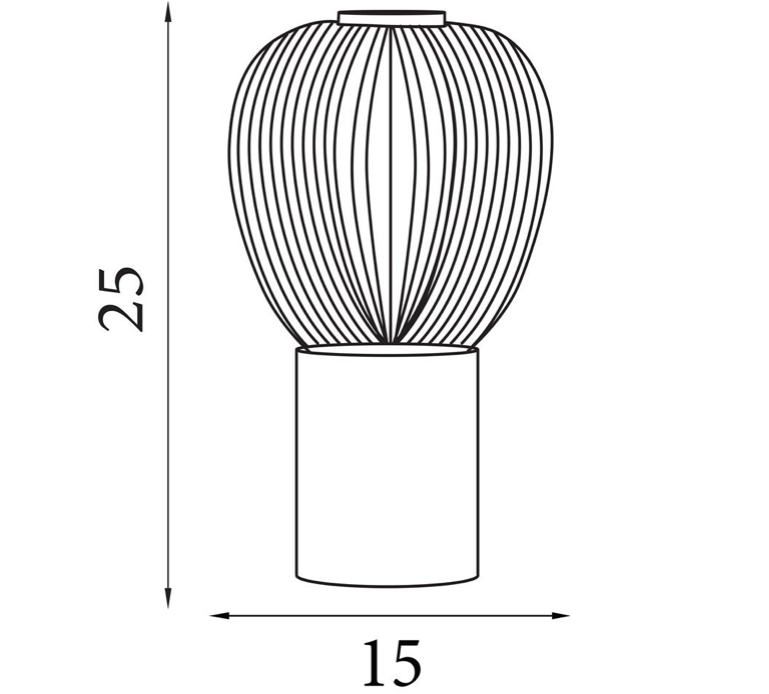 Tafellamp Ella - Wood & Opal Ribbed Glass